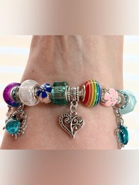 European-style charm Bracelet.925 silver with 5 FREE charms of your choice.8”